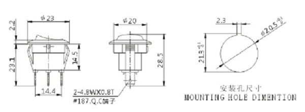 12V 24V Taiheng Micro Rocker Switches T120