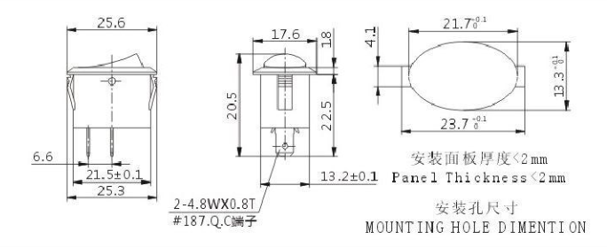 Rk2-37A Oval Rocker Switch