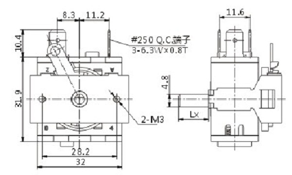 Soken Appliance Electric 5 Position Rotary Selector Switch 16A 250V