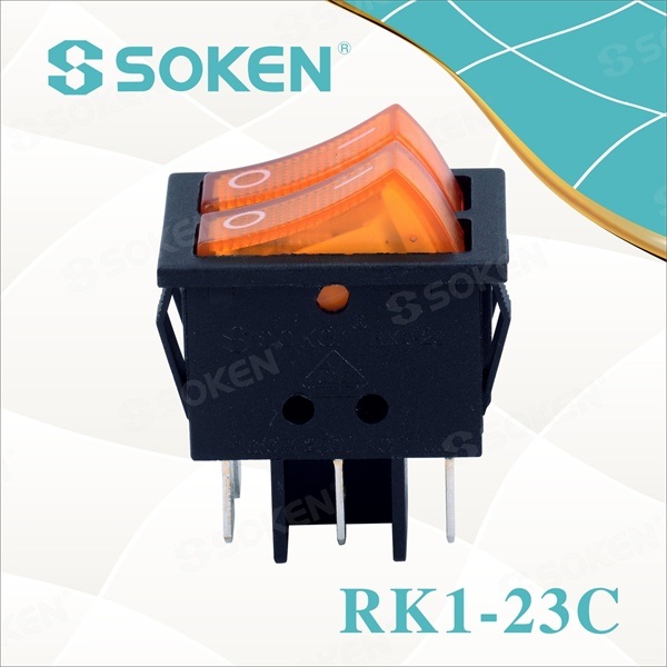 Excellent quality Illuminated Momentary Switch -
 Double Lighted on off Rocker Switch – Master Soken Electrical