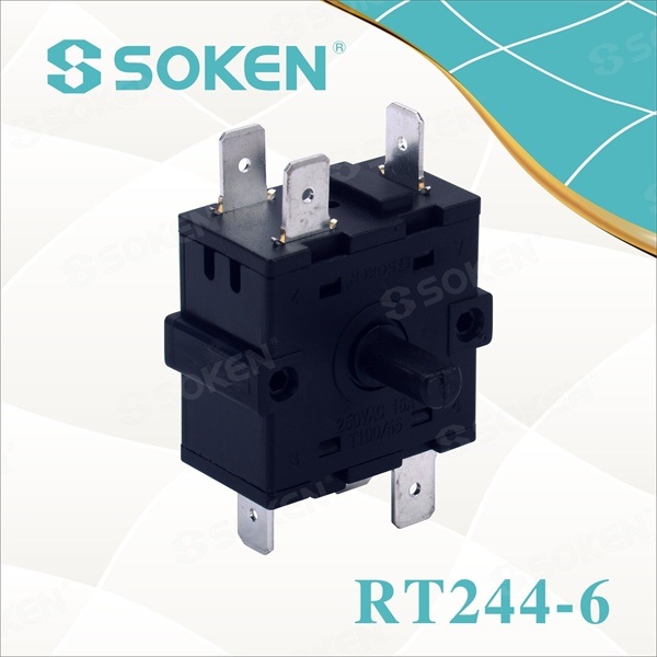 Supply OEM Waterproof Round Rocker Switch - Heater Rotary Switch with 6 Pins (RT244-6) – Master Soken Electrical