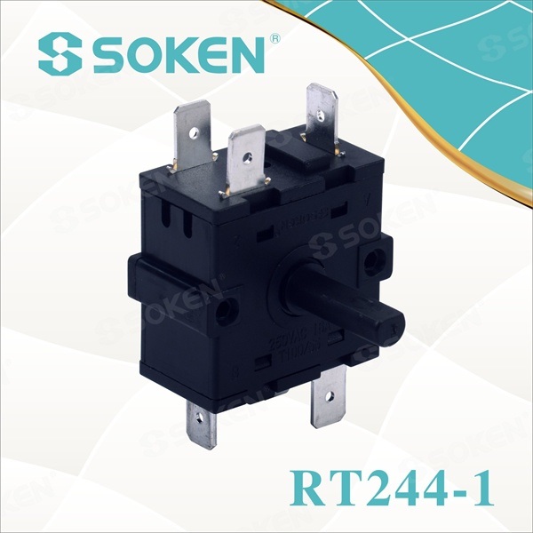 Interruptor giratorio de alta temperatura con 5 posiciones (RT244-1)
