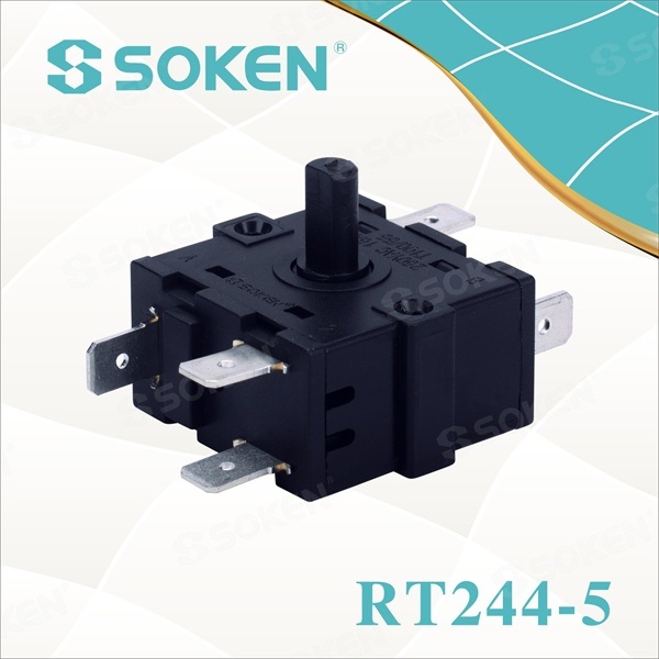 High Quality Push Button Switch With Key Reset - High-Temperature Rotary Switch with 5 Position (RT244-5) – Master Soken Electrical detail pictures