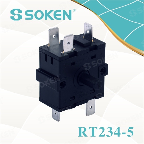 Interruptor giratorio de nailon con 4 posiciones (RT234-5)