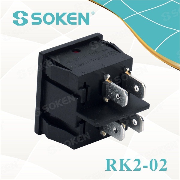 China wholesale Energy Saver Switch - Rk2-02 on off on 6 Pins Rocker Switch CQC – Master Soken Electrical detail pictures
