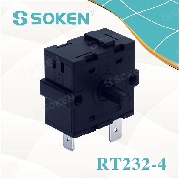 Factory Promotional Rocker Switch And Up/down Switch - Soken 4 Position Electrical Changeover Rotary Switch 16A Rt232-4 – Master Soken Electrical