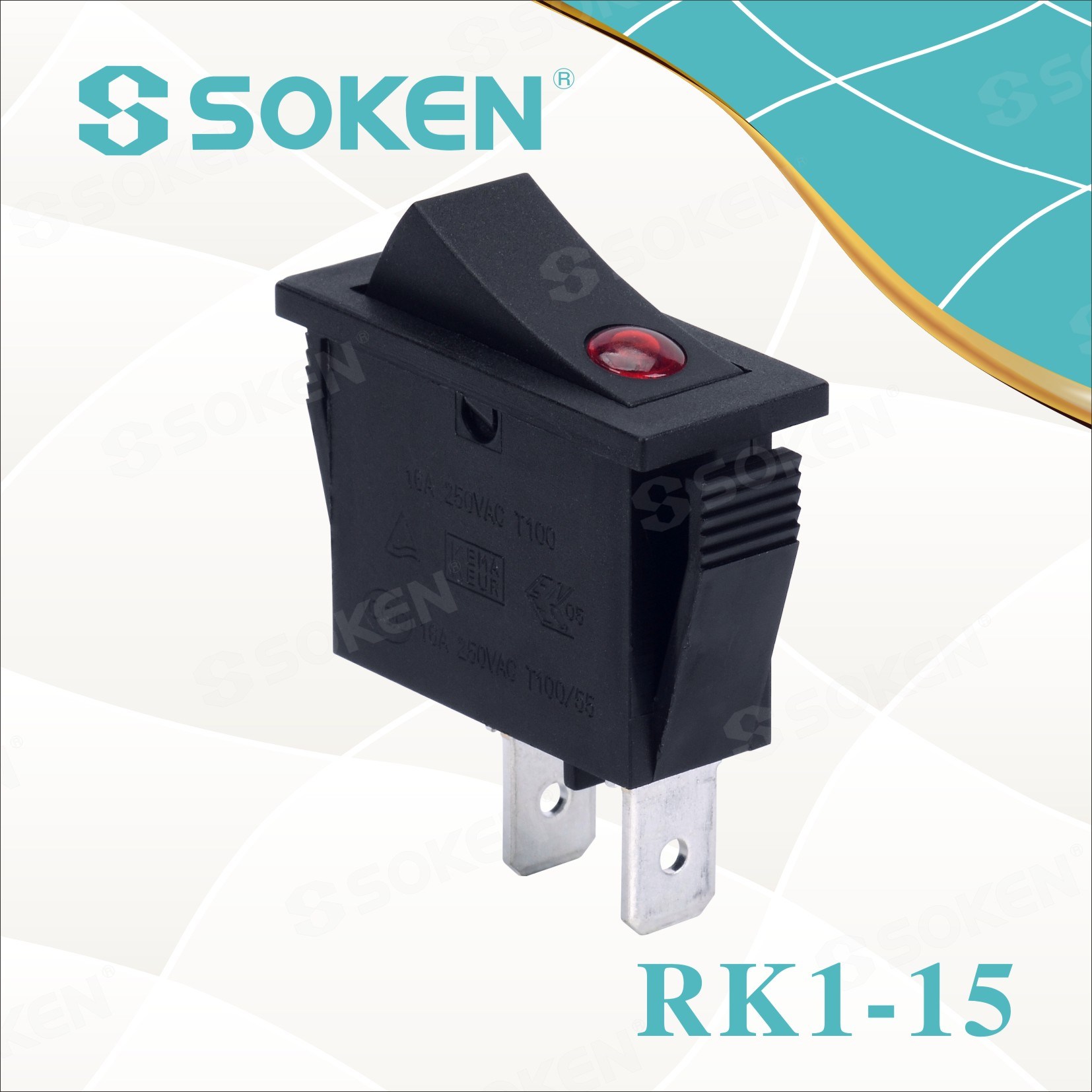 Cheap PriceList for Ebay Led Light -
 Soken Rk1-15 1X1 B/B on off Rocker Switch – Master Soken Electrical