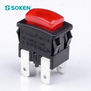 Interruptor de botó per vapor de roba Soken 250VAC 16A 1 pol