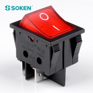 Жарык күйгүзүлгөн өчүрүлгөн Rocker Switch 4 Pins