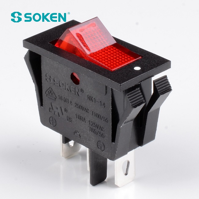 Soken Electrical Rocker Switch Light T85 16A 250VAC