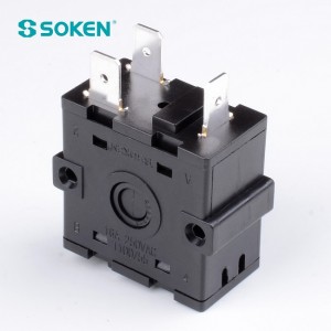 Soken 4-pozycyjny elektryczny przełącznik obrotowy 16A Rt232-4